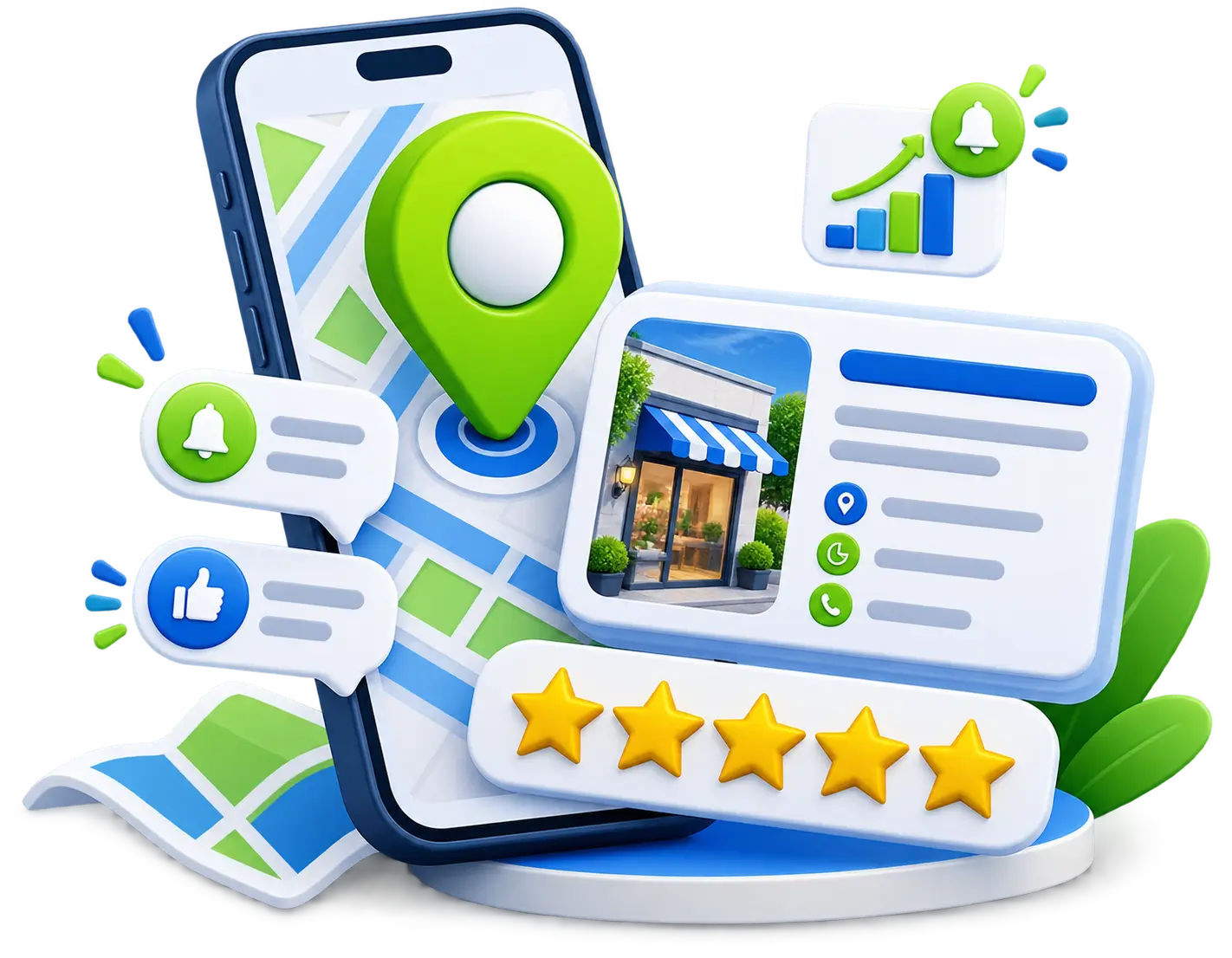 Ilustração de Google Meu Negócio para empresa local